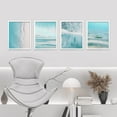 thumbnail image 3 of PixonSign Framed Wall Art Vibrant Blue Tropical Island Ocean Prints, Set of 4 Wave Beach Shore Wall Decor Arts, Wall Décor, Adhesive Canvas Poster, Modern Home Artwork - 11"x14" White, 3 of 5