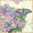 thumbnail image 2 of Paton, Julie 15x15 White Modern Wood Framed Museum Art Print Titled - Hydrangea and Butterflies, 2 of 4