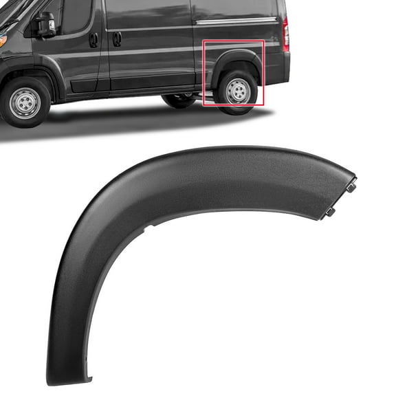 Kojem Left Rear Molding Fender Flare for 2019-2022 Dodge Ram Promaster Wheel Trim