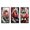 thumbnail image 2 of Designart "Geometric Momentum of Trains V" Modern Framed Wall Art Set Of 3 - Red Train Frame Gallery Set For Office Decor, 2 of 6