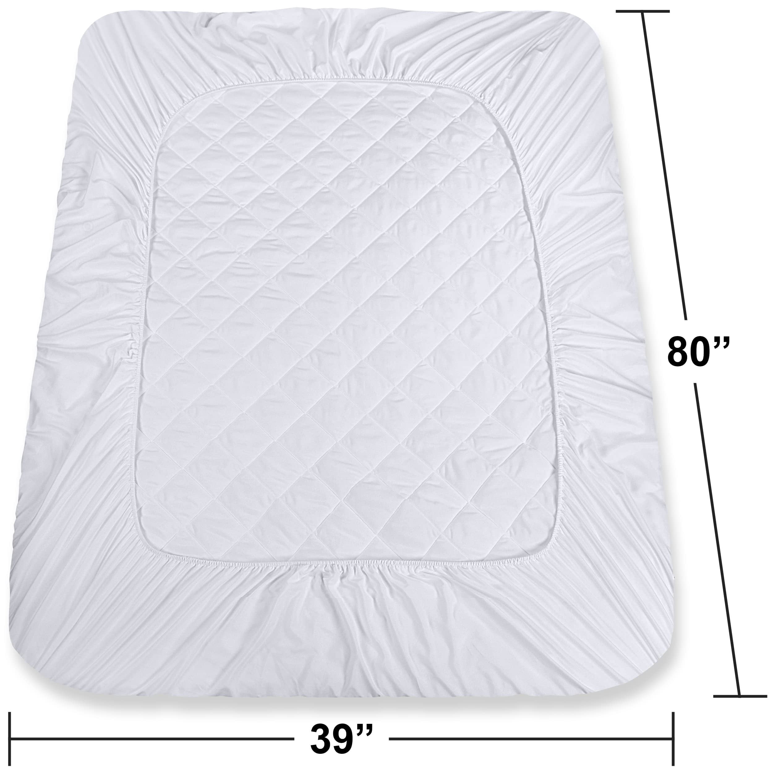 Utopia Bedding Quilted Fitted Mattress Pad, King Size, Elastic Fitted Mattress Topper Protector and Cover Stretches up to 16 Inches Deep, Machine Washable White, Pack of 9