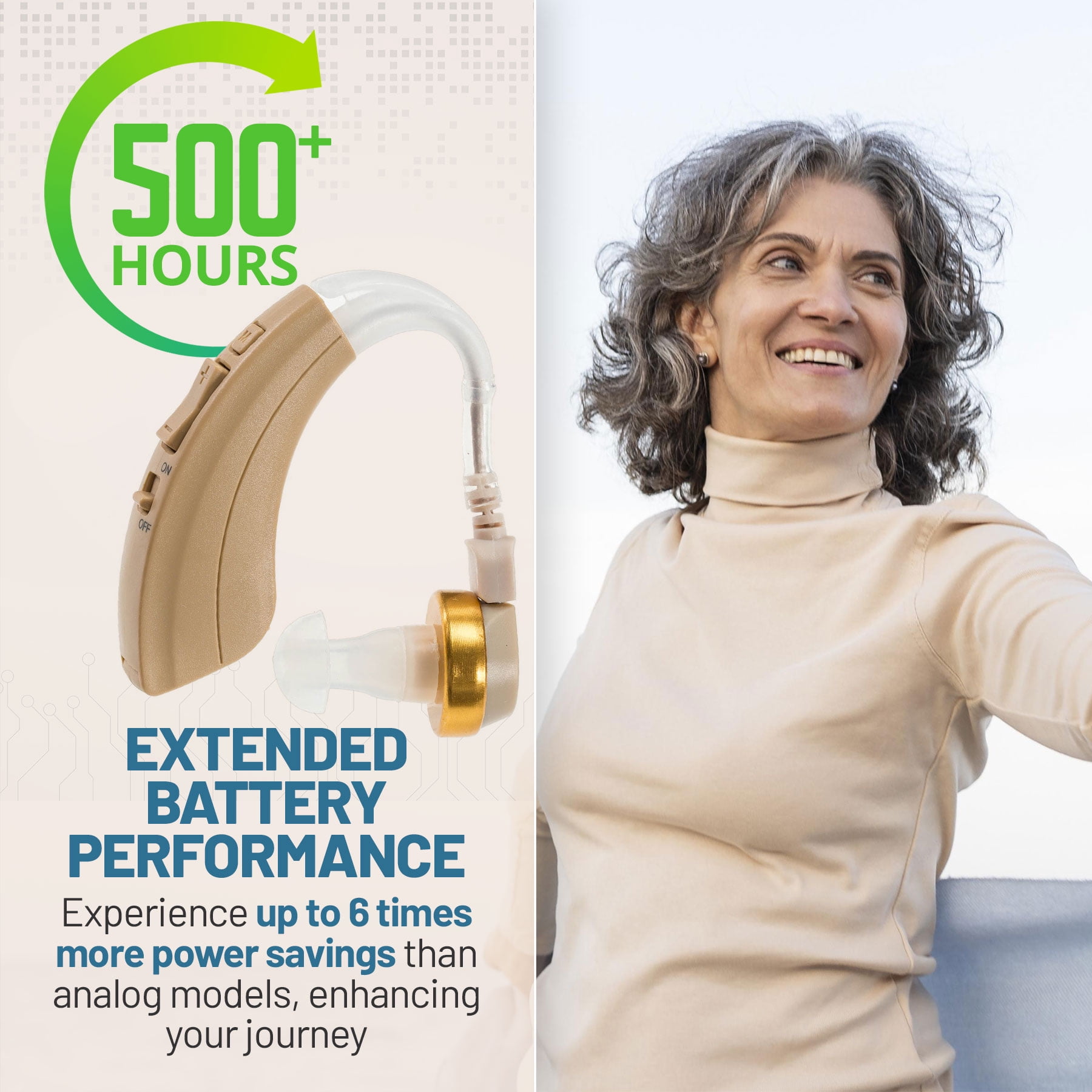MEDca Small Discreet Digital Hearing Amplifier, Beige, 1 Pack