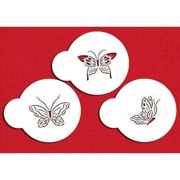 Designer Stencils Butterfly Cookie Stencils Small Beige/Semi-Transparent