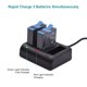 thumbnail image 3 of Cargador de batería de cámara de acción Carga rápida de 3 ranuras con micro USB, 3 of 7