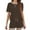 Brown, variant on Short Pajama Set for Women Women's Two Piece Shorts Set Solid Color Crewneck Top and Drawstring Shorts Plus Size Pajamas Sets Comfortable Sleepwear