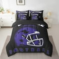 thumbnail image 3 of Erosebridal American City Bedding Sets, Football Player Comforter Sets with Sheets, Indigo Reversible Bed Sheets Set, Breathable Bedroom Decor, 7-Piece, 3 of 5