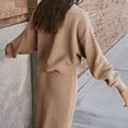 thumbnail image 4 of JHLZHS Robe de Maternité Femmes Ensemble Jupe Chandail 2 Pcs Tenues Col Manches Longues Maxi Jupe Ensembles Survêtement Robe Manches Longues pour Femmes Robes, 4 of 5
