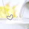 thumbnail image 2 of JeenMata Open Heart Mom with Decorated Multi-Color Purple Stone Pendant Necklace in 18K White Gold over Silver - June Birthstone - Gift for Mom, 2 of 2