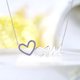 thumbnail image 2 of Collar JeenMata con colgante de corazón abierto para mamá con piedra Violeta Decorada en Oro Blanco de 18 K sobre Plata, 2 of 2
