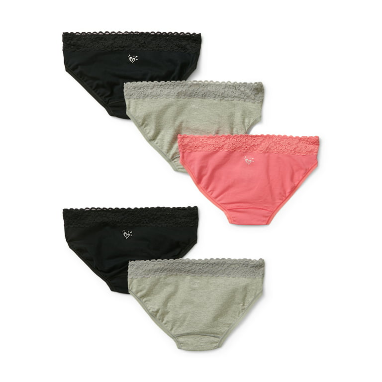 Justice Girls Lace Bikini Underwear, 5-Pack Sizes 6-16 