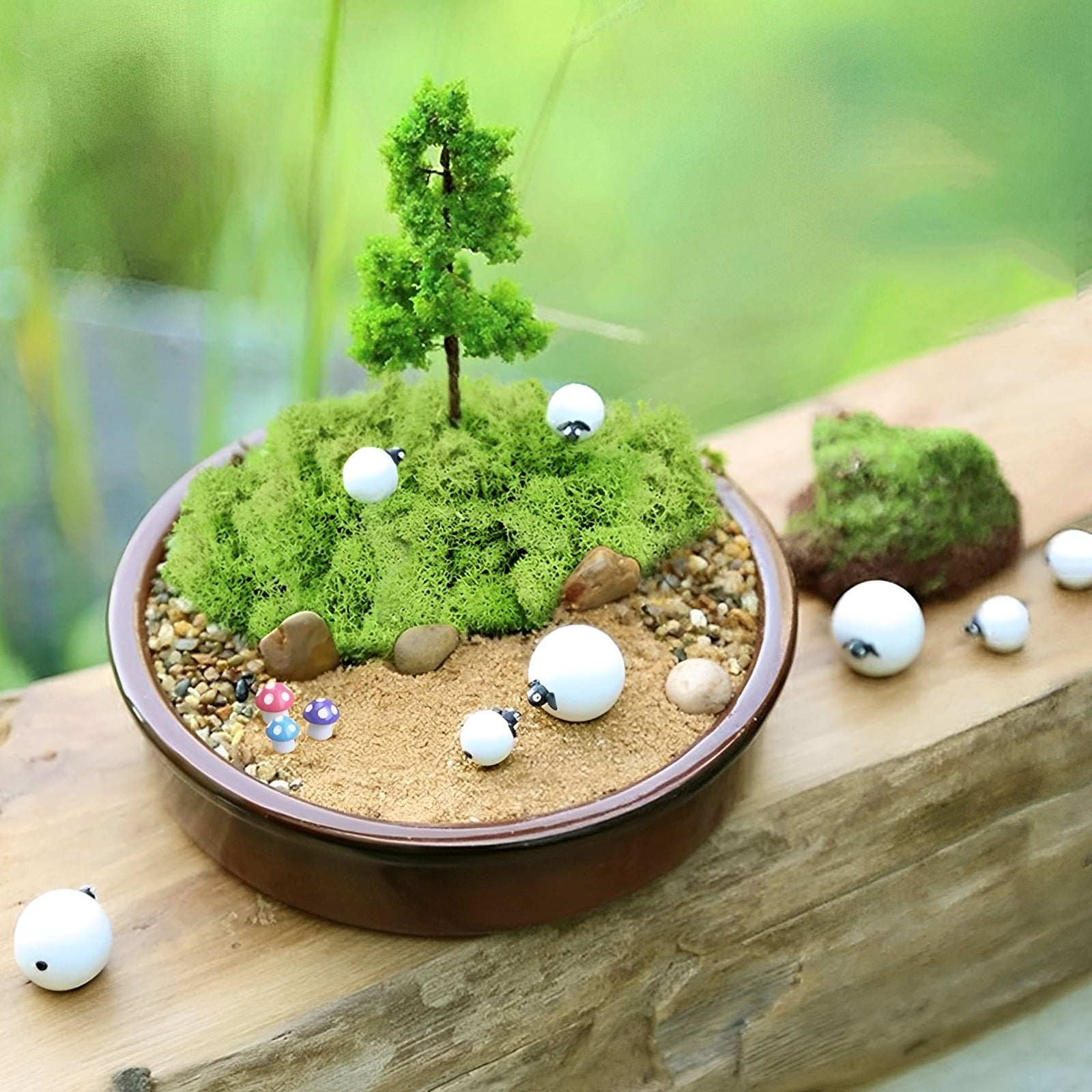 Terrarium Decor Rainforest Diorama Supplies Preserved Moss Half-handmade
