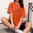 thumbnail image 5 of Hauaitttt Women's Oversized T Shirts V Neck Striped Tees Summer Half Sleeve Casual Comfy Cozy Tunic Tops Plus Size Workout Tees Womens Tops Short Sleeve Loose Fit Top Small Women Athletic Women, 5 of 8
