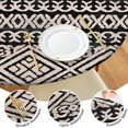 thumbnail image 4 of Black Geometric Diamond Pattern Round Fitted Tablecloth with Elastic Edge,Dining Table Cover Waterproof,Outdoor Round Tablecloth for Camping,Dining,Indoor and Outdoor, 4 of 7