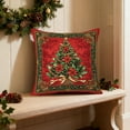 thumbnail image 5 of Fmbmuo Red Vintage Christmas Pillow Covers Soft Xmas Tree Print 18x18 Inch Decorations, 1 Pcs Removable Cover Nylon,Spandex Farmhouse Pillow cases, for Christmas Holiday Decor, 5 of 5
