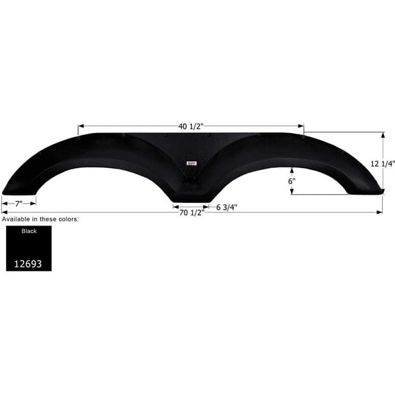 FENDER SKIRT TANDEM EVERGREEN FS2693 BLACK