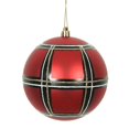 thumbnail image 1 of Vickerman N171203D 3 in. Red, White & Black-Assorted Color Plaid Ball - 6 per Box, 1 of 1