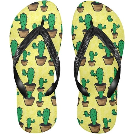 

Cactus Succulent Flower Plants Flip Flops Sandals for Women/Men Soft Light Anti-Slip for Comfortable Walk Suitable for House Beach Travel - XS Indoor Outdoor