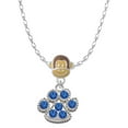 thumbnail image 1 of Delight Jewelry Silvertone Large Paw with Blue Crystals Mia Monkey Charm Necklace, 1 of 4