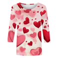 thumbnail image 4 of HaoXianJian Womens Valentines Day Outfit,Valentines Day Womens Tops 2025 Trendy 3/4 Length Sleeve Shirts Cute Heart Print Tee Shirts Fashionable Casual top Size 2X, 4 of 5