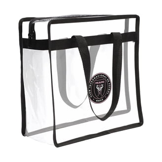Wanty Clear PVC Plaid Zippered Crossbody Bag - 12x12x4 Inch Gym, Work, Stadium Purse With Adjustable Strap