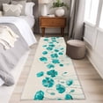 thumbnail image 4 of 2'x6' Rug Runners for Hallways Kitchen, Turquoise Flowers Non Slip Entryway Beside Floor Carpet Runner, Spring Retro Watercolor Botanical Floral Laundry Room Bedroom Throw Rugs Mat for Family Pet, 4 of 8