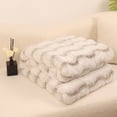 thumbnail image 6 of ROSEKIND Luxury Faux Rabbit Fur Throw Blanket, Ultra Soft Thick Shaggy Plush Bed Blanket, Elegant Wavy Ruched Decorative Fuzzy Blanket for Sofa Couch Bed, All Seasons, Machine Washable, 70x90in, 6 of 7