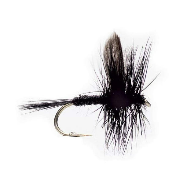 Fishing Flies, Trout Flies - 5 Black May Flies - Sizes 10, 12, 14, 16, 18 - Gifts for Men, Birthday Gift for Men