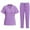 Purple, variant on Maplenight Scrubs for Women Set V-Neck Pocket Top & Drawstring Jogger Scrub Pants Stretch Nursing Scrubs Set Uniform