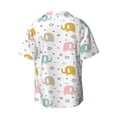 thumbnail image 5 of Uemuo Little Elephant Pattern Cotton Linen Short Sleeve Shirts,Casual Lightweight Button Down Shirts,Vacation Beach Summer Tops-3X-Large, 5 of 7