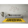 thumbnail image 3 of Ahgly Company Machine Washable Indoor Rectangle Oriental Yellow Industrial Area Rugs, 5' x 7', 3 of 4