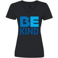 thumbnail image 3 of Inktastic Be Kind Logo in Blue Women's V-Neck T-Shirt, 3 of 5