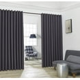 thumbnail image 2 of Nicole - Wall-to-Wall Pair - Premium Thermal Insulated Blackout Grommet Curtains - 18 Grommets Each - 2 Fabric Tiebacks - Ideal for Window Decor or Room Divider (2 Panels, 108" W x 120" L, Charcoal), 2 of 3
