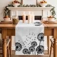 thumbnail image 2 of Table Runner 72 Inches Long for Kitchen Dining, Dandelion Dresser Scarf Farmhouse, Dining Table Decorations for Wedding/Parties, Black White Modern Country Rustic Plants 14 x 72 In, 2 of 8