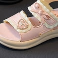 thumbnail image 6 of Eltusu Girls Sandals with Strap, Open Toe PVC Soft Sole No Slip Flat Sandals Pink Size 1(Big Kids), 6 of 8