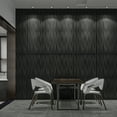 thumbnail image 2 of Art3d 6-Pack 47.2 "x23.6" PVC 3D Wall Panels Cum 2ftx4ft Drop Ceiling Tile, 3D Textured Wavy Wall Paneling-Black, 2 of 7