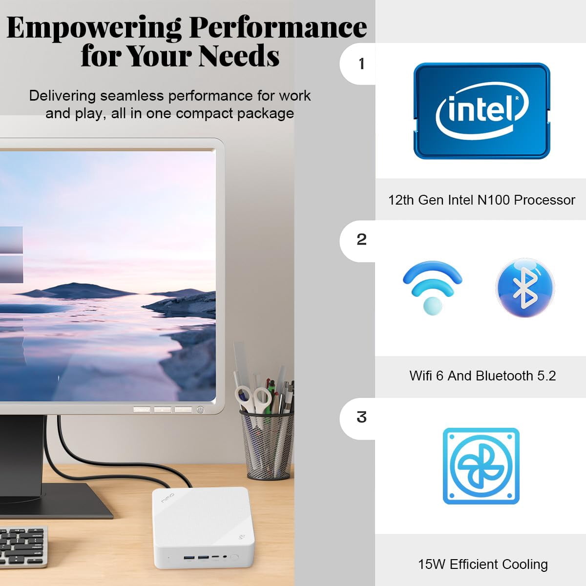 Mini-PC, 16GB RAM 1TB M.2 SSD Intel 12th Gen N100(Beat i3-1115G4) 4 Cores Desktop Mini PC, Support Upgrade Desktop PC Win11 Triple 4K HDMI USB3.2 BT5.2 WiFi 6 Students-Business Home Office