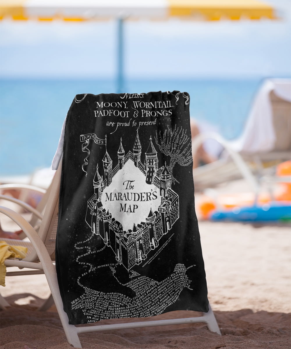 Harry Potter Black and White Map Officially Licensed Beach Towel 30' X 60'