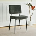 thumbnail image 3 of 2Pcs 4Pcs/Set Modern Turquoise Simple Dining Chair Fabric Upholstered Chairs Home Bedroom Stool Back Dressing Chair Black Metal Legs(set Of 2), 3 of 17