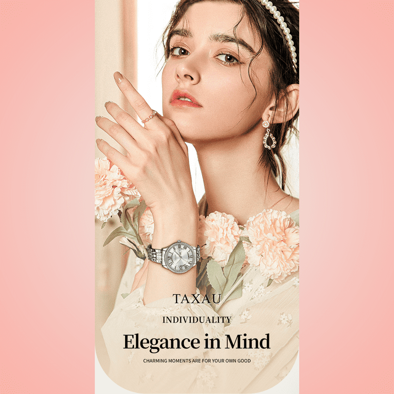 TAXAU Luxury Gold Watches For Womens Diamond Womens Watches  display picture 3