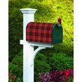 Christmas Mailbox Covers Large Size, Buffalo Plaid Red Black