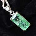 thumbnail image 7 of A+ CERTIFIED 45 Ct Natural Green Emerald 925 Starling Silver Emerald Cut Pendant, 7 of 7