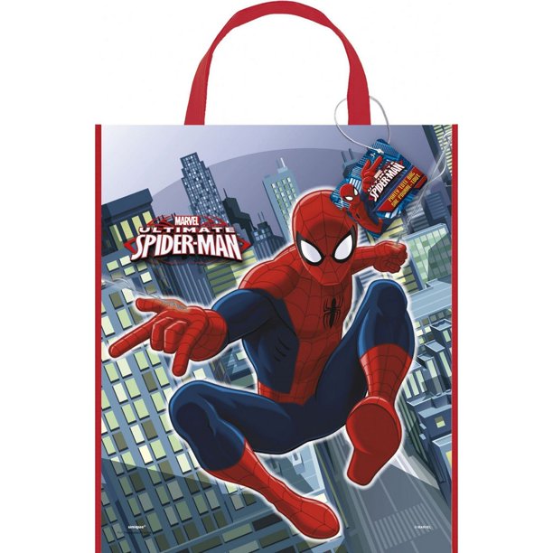 Spider-Man - Bolsa de Regalo Diseño Postura de Acción (Rojo, Azul)