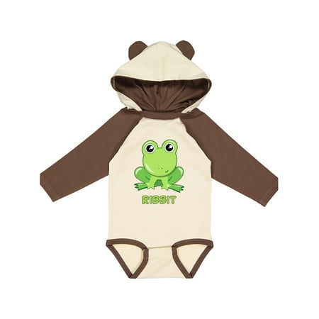 

Inktastic Ribbit Cute Green Frog Gift Baby Boy or Baby Girl Long Sleeve Bodysuit
