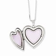 thumbnail image 2 of White Sterling Silver Charm Pendant Rhodium-Plated Rose I Love You Heart Locket & Neckl, 2 of 3