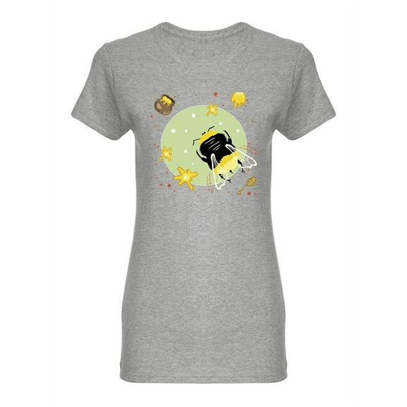 Bee With Honey Shaped T-Shirt Women -Image by Shutterstock, Female Large
