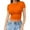Orange, variant on LIZUOJUNF Basic T Shirts for Wome Crew Neck Shirt Dressy Casual Blouse Basic Tshirts Dressy Casual Summer Spring, S