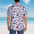 thumbnail image 4 of Balery music Skull record mike Camisas hawaianas de manga corta para hombre, camisas playeras de corte holgado, camisas de vacaciones con botones,Medium, 4 of 7