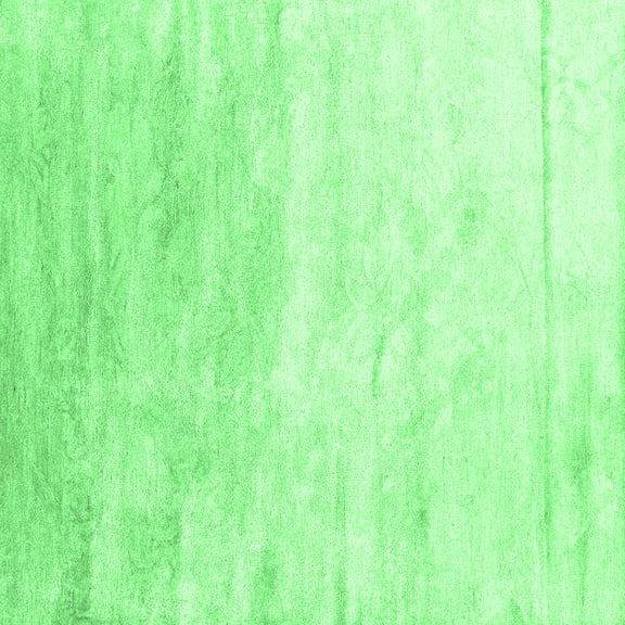 Ahgly Company Indoor Square Abstract Emerald Green Contemporary Area Rugs, 3' Square