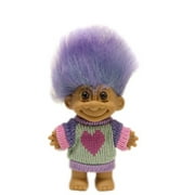 russ berrie my lucky love sweater 6" troll doll - violet