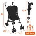 thumbnail image 7 of Dkelincs 4 Wheels Foldable Pet Stroller Dog Cat Stroller with Handlebars Breathable Mesh & Leash Seat Belt, Black, 7 of 7